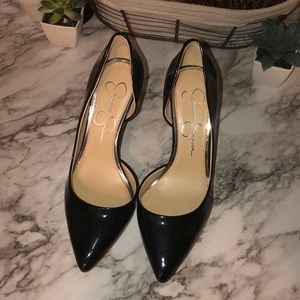 Shiny black Jessica Simpson heels